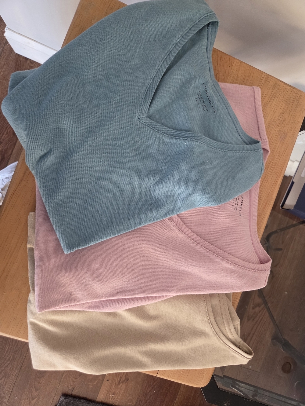 Charter Club Set of Three - 2 V-Neck & 1 Scoop neck short sleeve tees